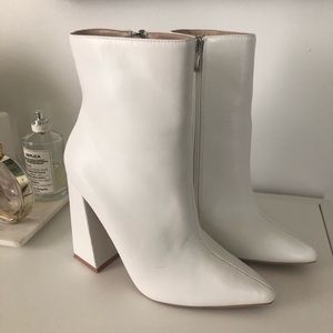 boohoo white ankle boots